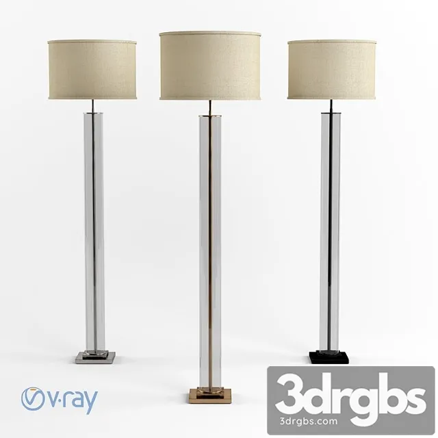 Rh French Column Glass Floor Lamp 3D Model Free