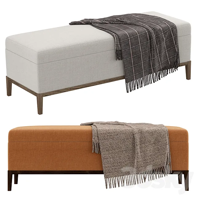 RH French contemporary bench 3D Model