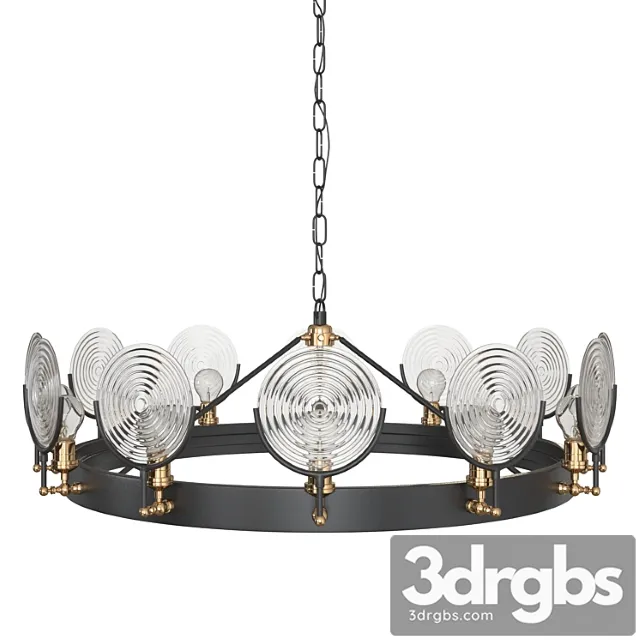 Rh gaslight lens chandelier 42