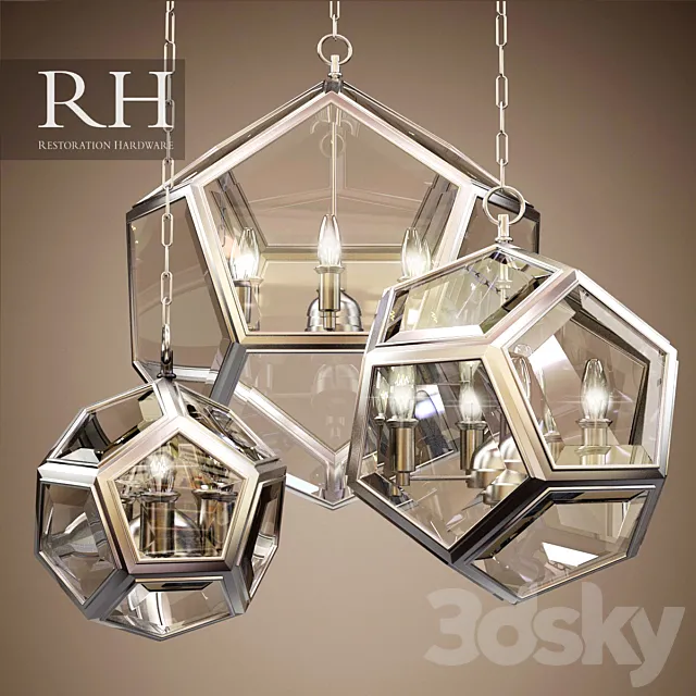 RH GEOMETRIC GLOBE PENDANT (3 size) 3D Model