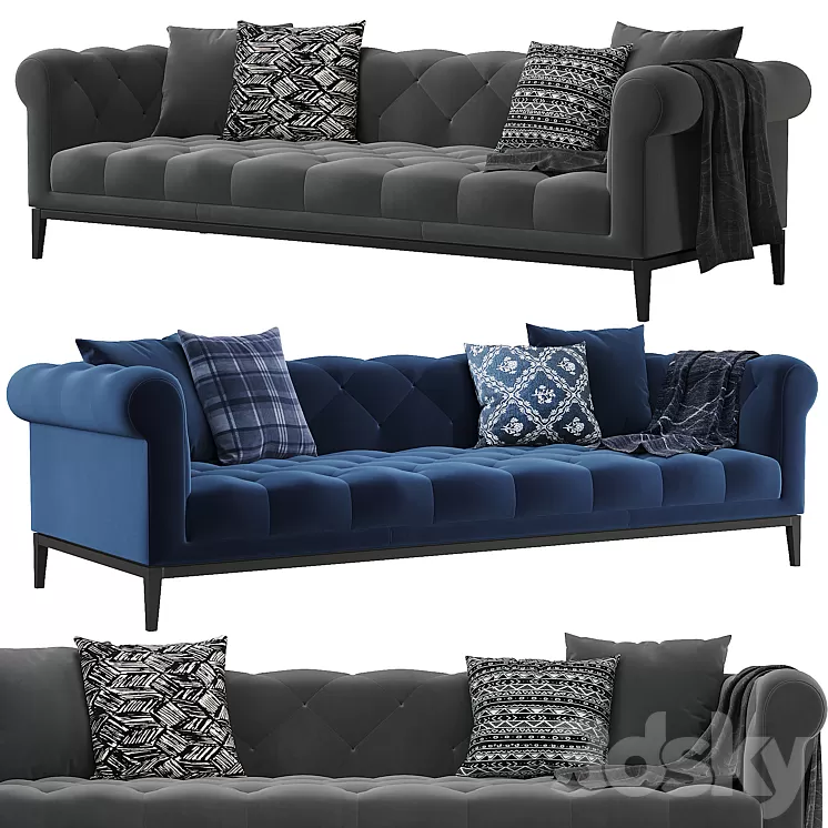 RH | Italia Chesterfield sofa with tufted 3D Model