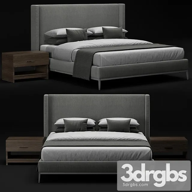 Rh italia shelter nontufted platform bed 2 3D Model Free