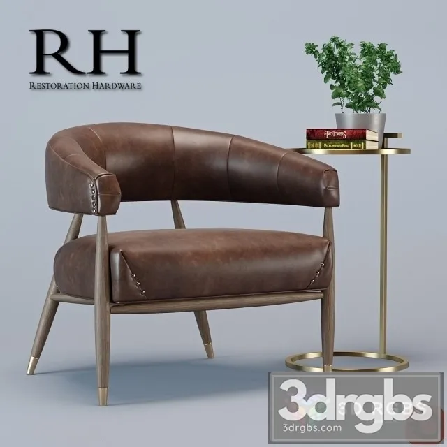 RH Jensen Angle Armchair 3D Model Free