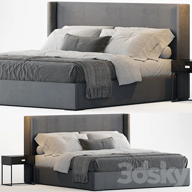 RH Lawson Shelter Nontufted Fabric Bed 3D Model