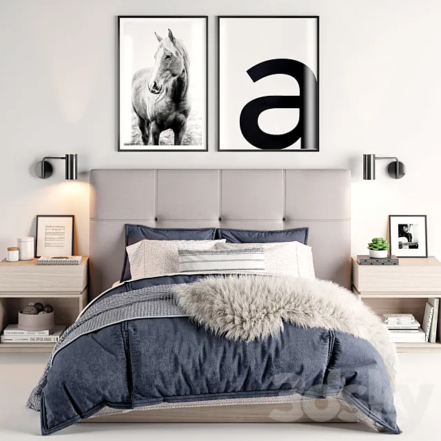 RH Logan platform bed 3DModel