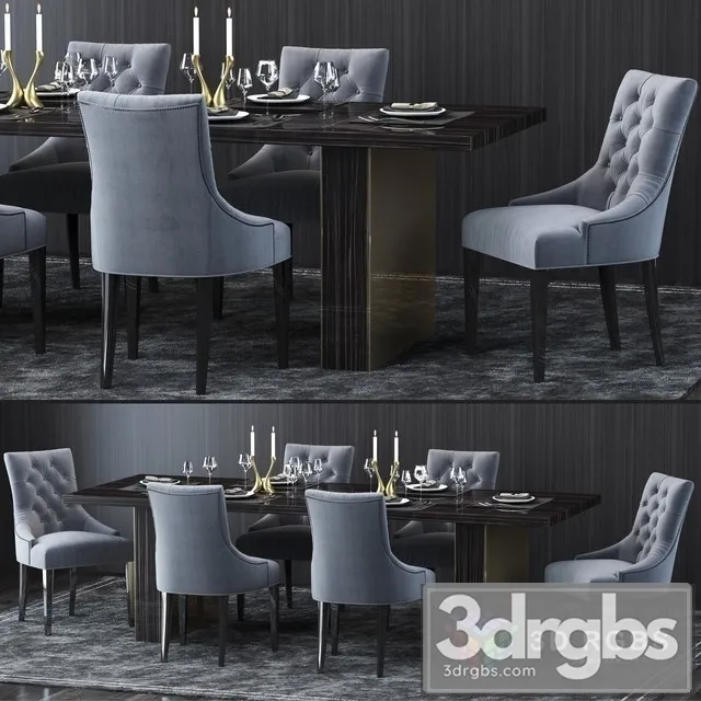 RH Luxury Table and Chair 3D Model Free