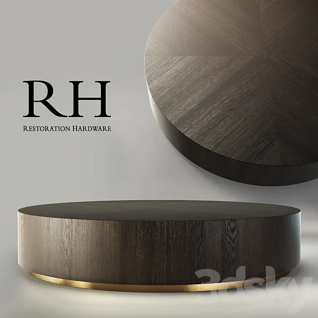 RH Machinto Round Coffee Table 3D Model