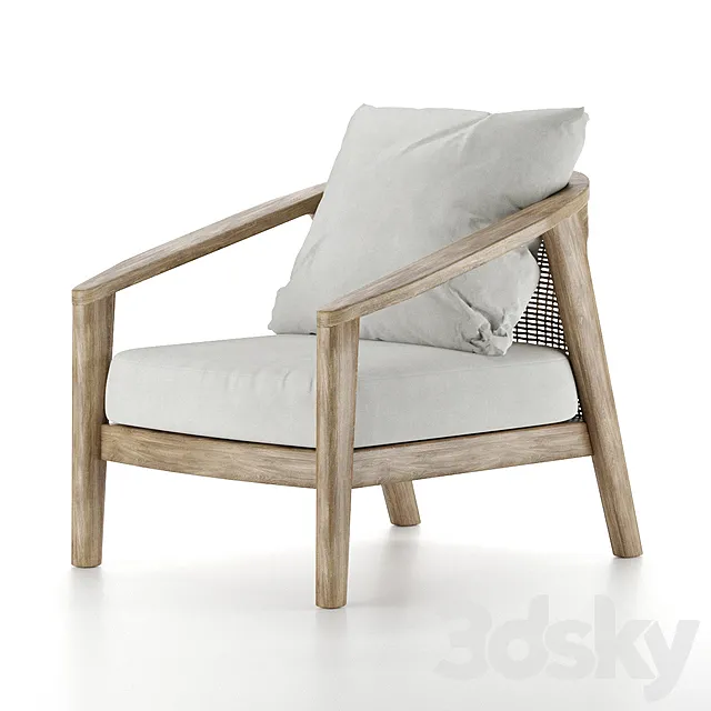 Rh - Malta Teak Lounge Chair 3D Model