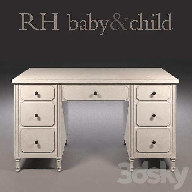 RH - Marcelle Storage Desk 3D Model