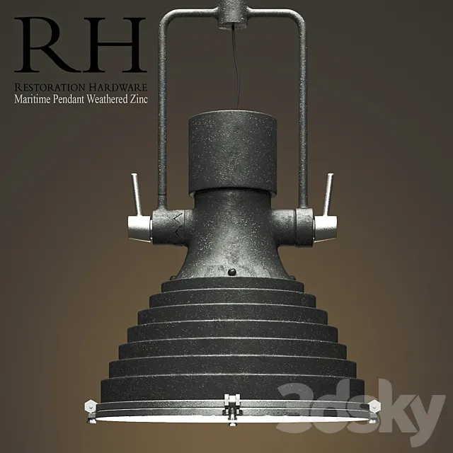 RH Maritime Pendant Weather Zinc 3D Model