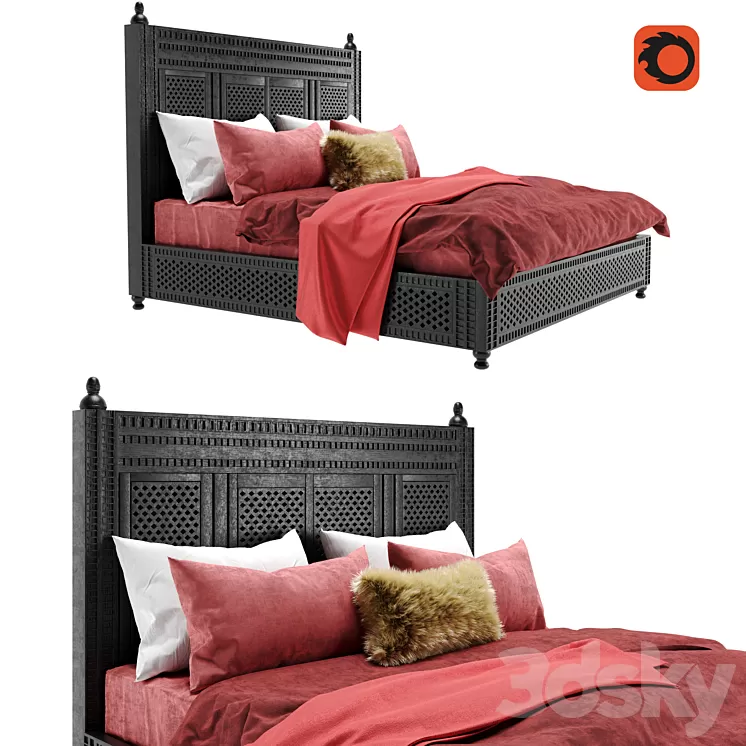 RH Miraya Bed 3D Model