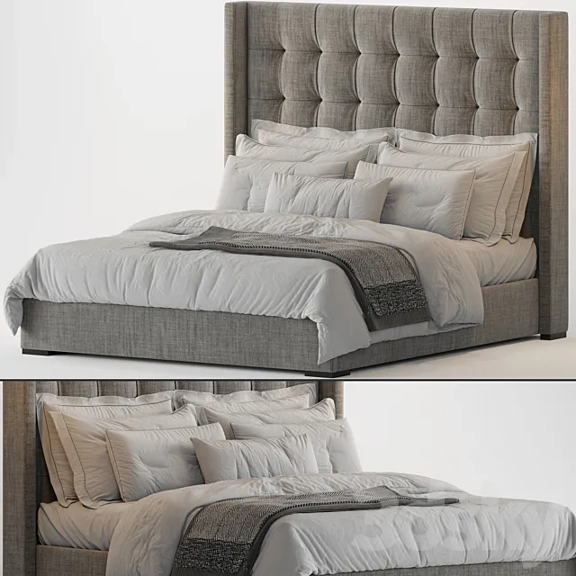 RH Modena Non Tufted Shelter Fabric Platform Bed 3D Model