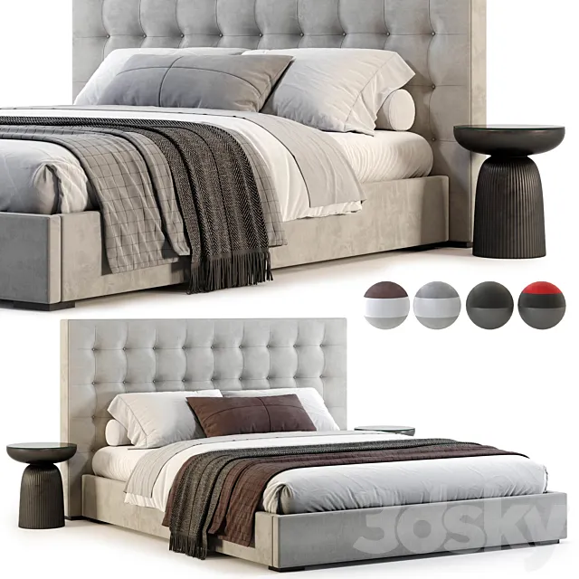 RH MODENA PANEL BOX-TUFTED BED 3D Model