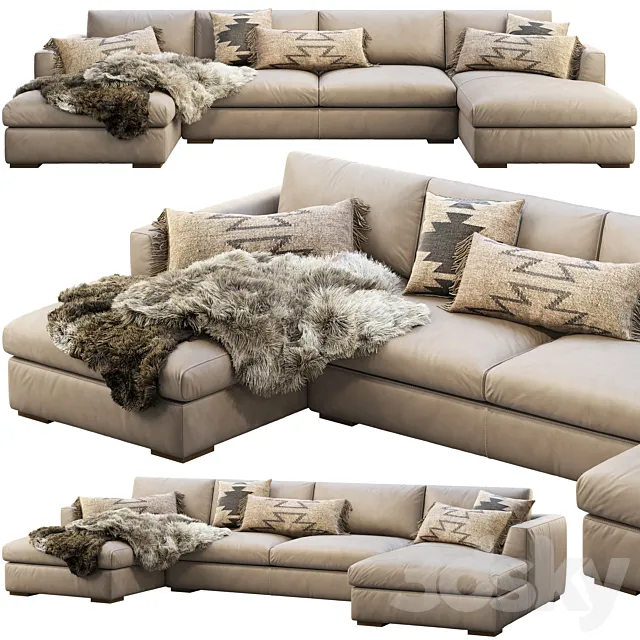 RH Modena Taper Arm U-Chaise sectional sofa 3DModel