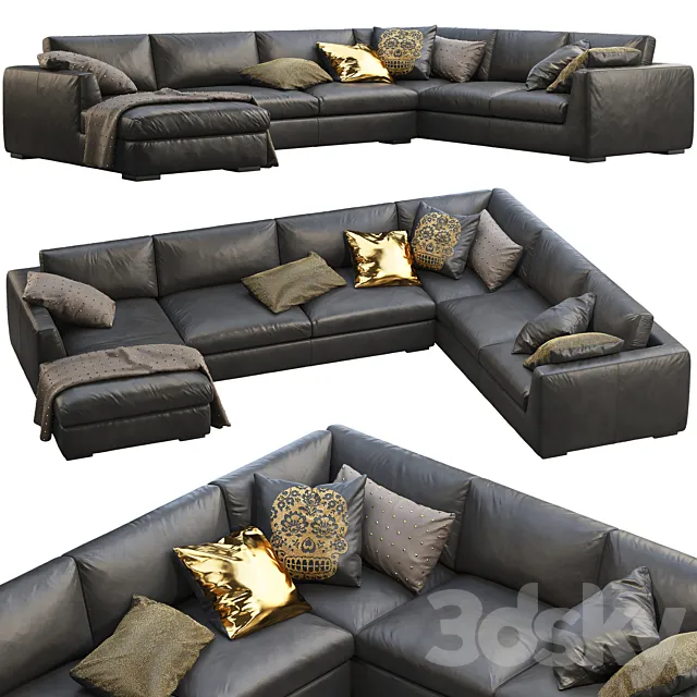 RH Modena Taper Arm U-Sofa Chaise Sectional Sofa 3D Model