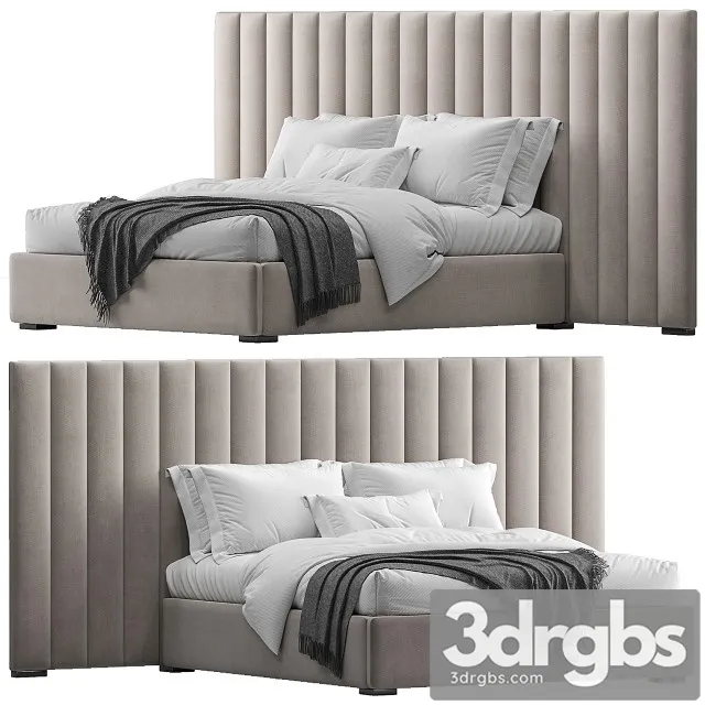RH Modena Vertical Channel Extended Platform Bed 3D Model Free
