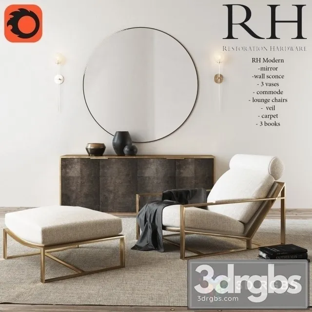 RH Moderm Armchair 3D Model Free