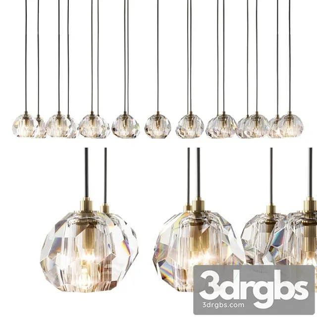 Rh modern boule de cristal chandelier 3D Model Free