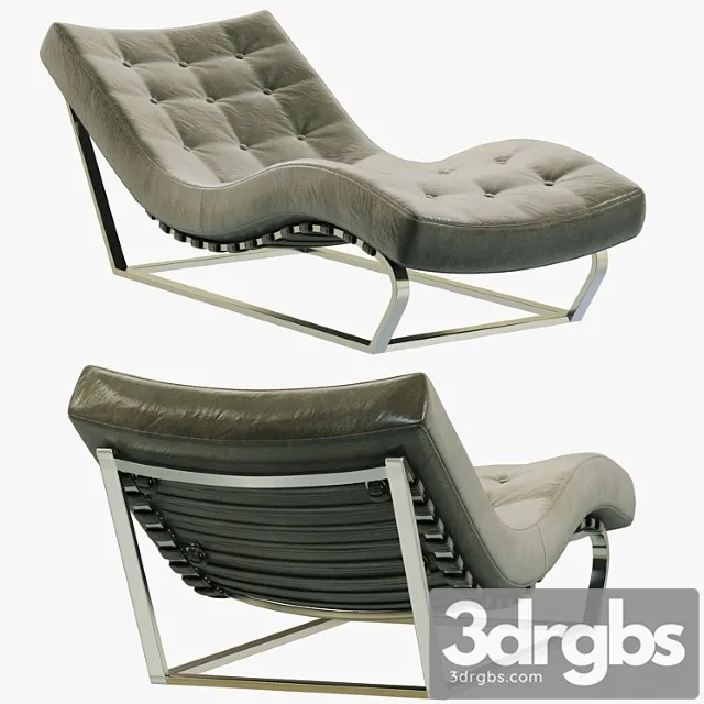 RH Modern Heath Box Leather Chaise 3D Model Free