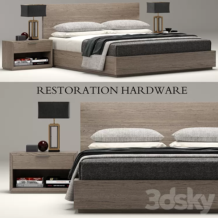 RH Modern Machinto bed 3D Model