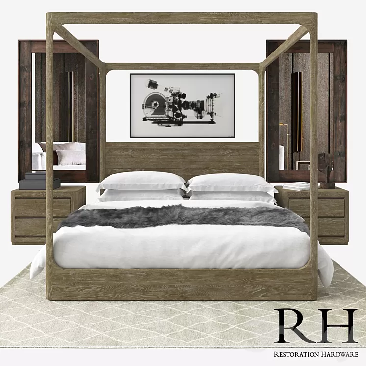RH MODERN MARTENS BEDROOM SET 3D Model