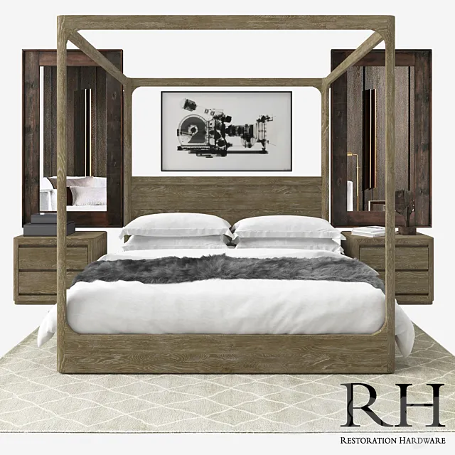 RH MODERN MARTENS BEDROOM SET 3DModel