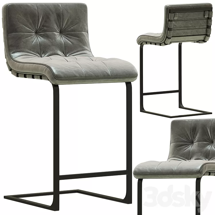 RH Modern Rossi Leather Stool 3D Model