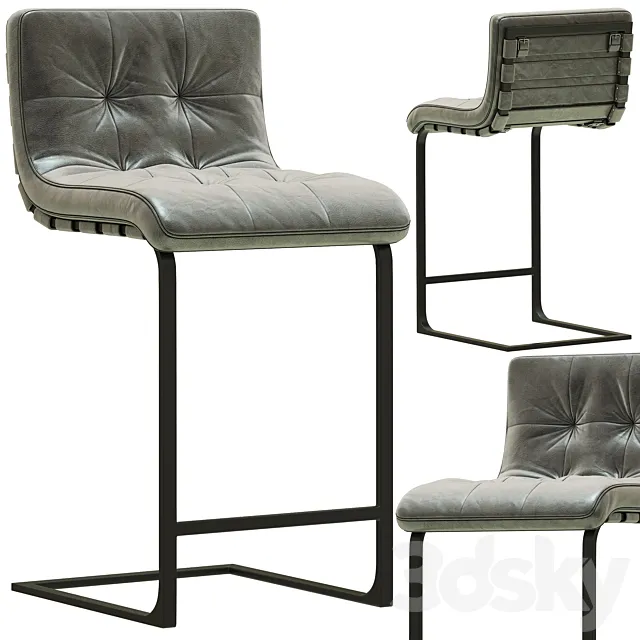 RH Modern Rossi Leather Stool 3DModel