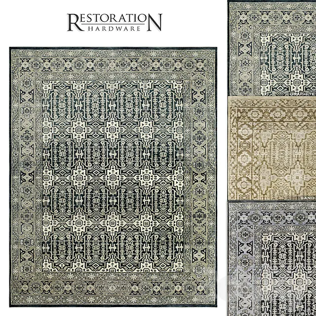 RH Moderne Geometric Rug 3D Model