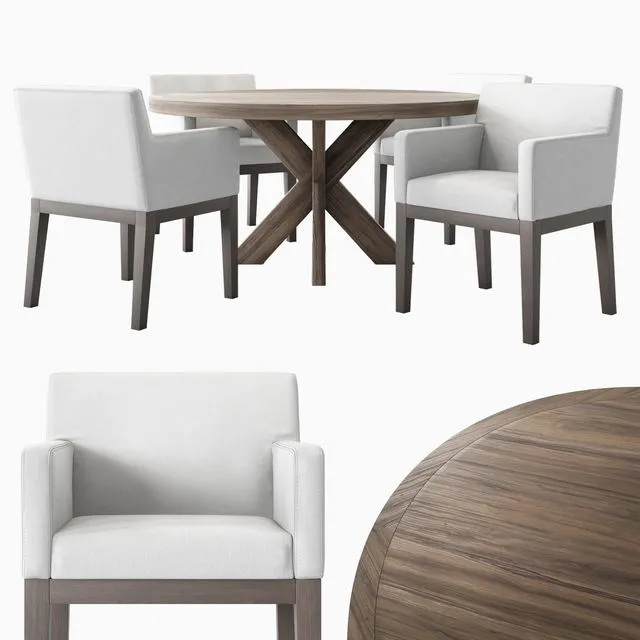 RH Morgan Track 1960s French Dining Set 3D Model