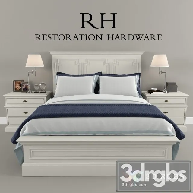 RH Neoclassic Bed 3D Model Free