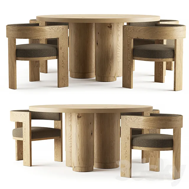 RH OAK TROPEZ ROUND DINING TABLE Free Download