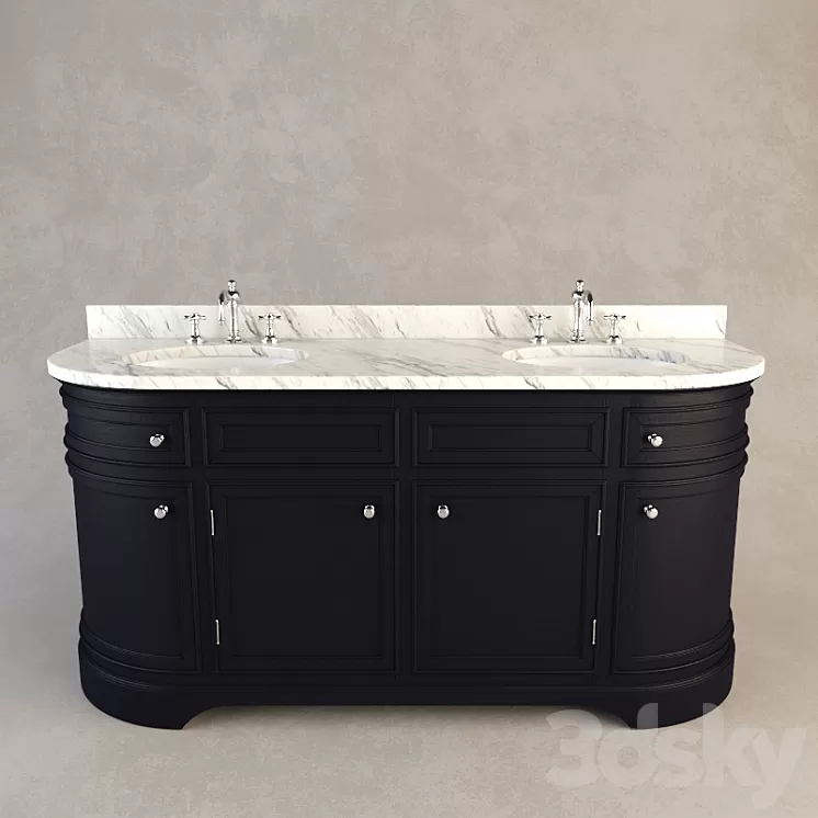RH ODEON DOUBLE VANITY SINK 3D Model
