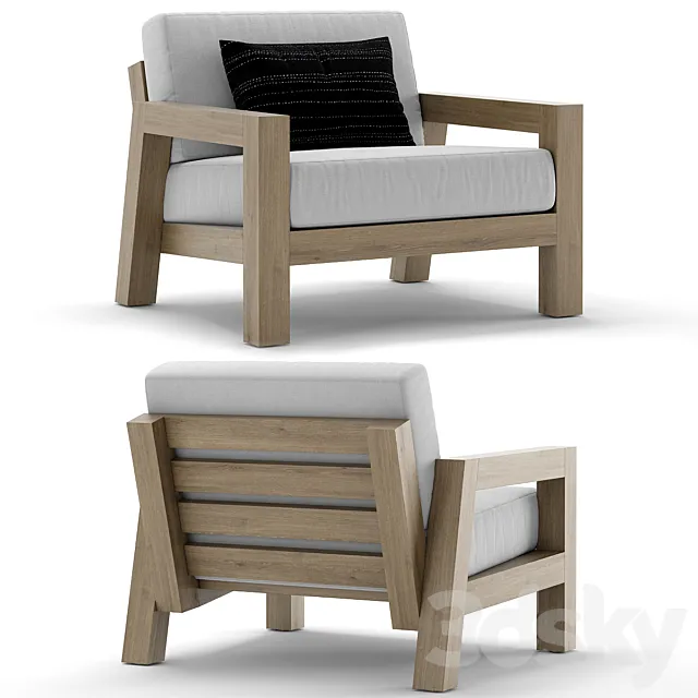 RH Outdoor Bonaire armchair 3D Model