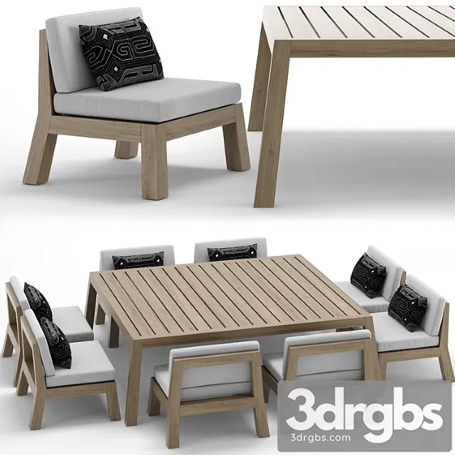 Rh outdoor bonaire table-chair 2 3D Model Free