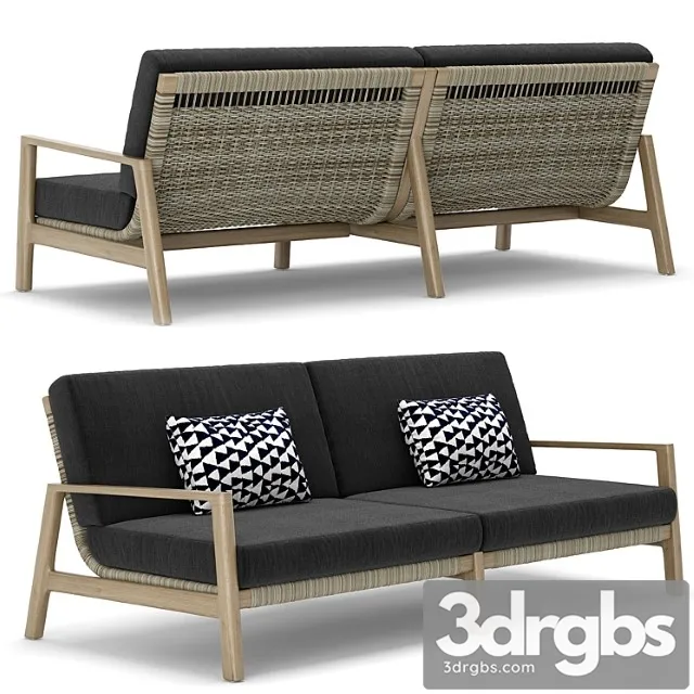 Rh outdoor mesa teak sofa 2 3D Model Free