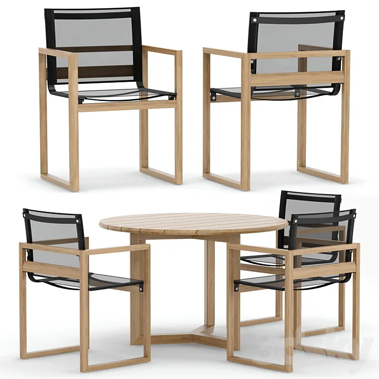 RH Outdoor Paloma round table-chair 3D Model Free