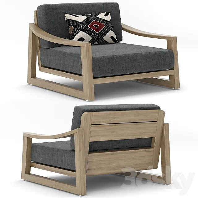 RH Outdoor Sebastian lounge chair 3D Model