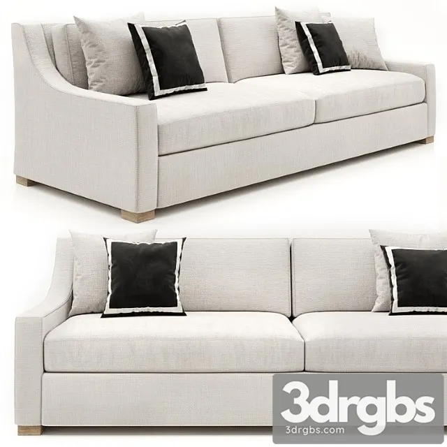 RH Parisian Classic Slope Arm Sofa 3D Model Free