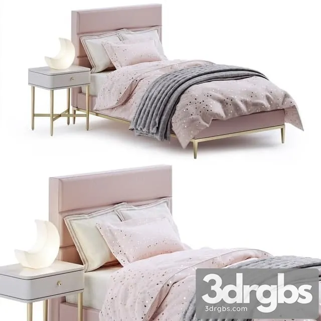 RH Pfeiffer Velvet Bed 3D Model Free