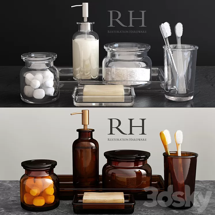 RH / PHARMACY ACCESSORIES AMBER GLASS 3D Model