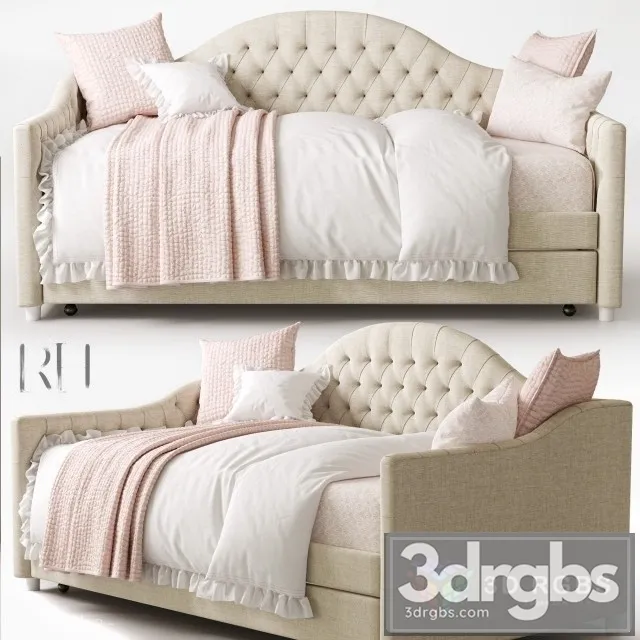 RH Reese Tufted Daybed Trundle 3D Model Free