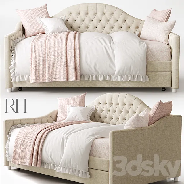 RH REESE TUFTED DAYBED WITH TRUNDLE 3DModel