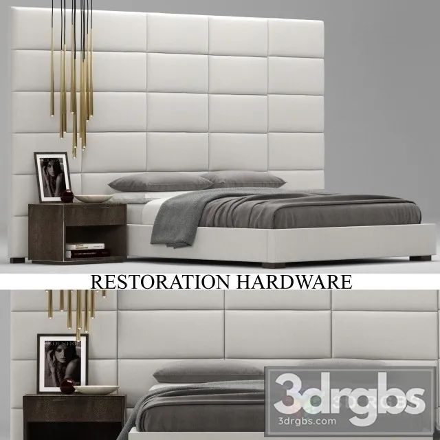 RH Restangle Bed 3D Model Free