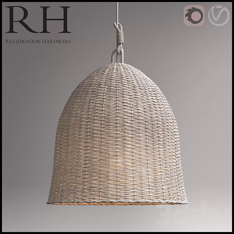 RH Seagrass Market Pendant 3D Model
