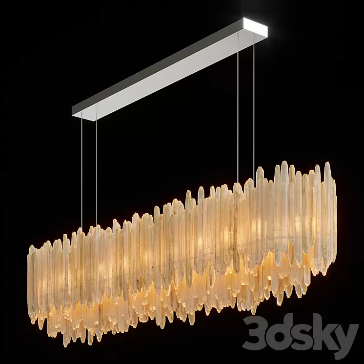 "RH SELENITE CRYSTAL RECTANGULAR CHANDELIER 72 """ 3D Model