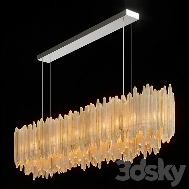 RH SELENITE CRYSTAL RECTANGULAR CHANDELIER 72 