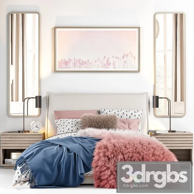 RH Sloane Bed Set 3D Model Free