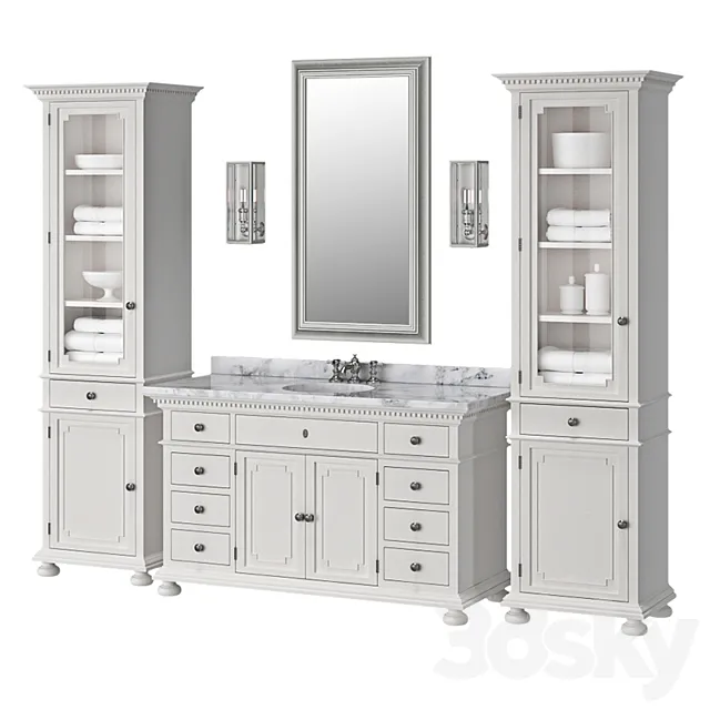 RH - St. James single vanity 3D Model
