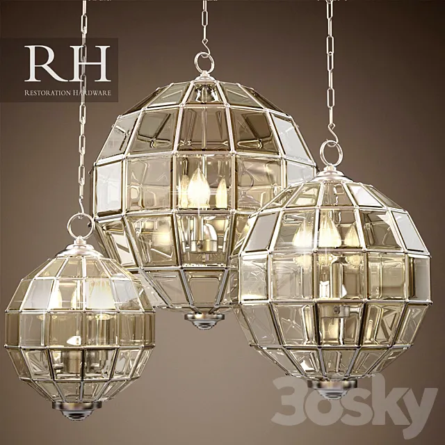RH STREET GAS LAMP PENDANT (3 size) 3D Model